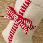 Felt Striped Bow Stocking
