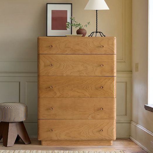 Pierce & Ward Burl Wood 5-Drawer Dresser (36") by West Elm