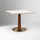 Claire Restaurant Dining Table - Porcelain w/ Protective Metal Bumper - Square