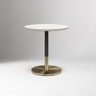 Orbit Restaurant Round Dining Table &ndash; Porcelain w/ Protective Metal Bumper