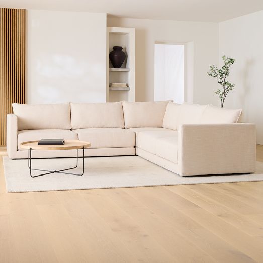 Melbourne 3-Piece L-Shaped Sectional (116"-131") by West Elm
