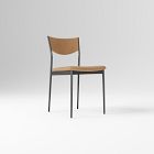 Open Box: Alessio Dining Chair - Ludlow Leather Cumin, Textured Antique Bronze w/ Champagne Bronze