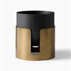 Open Box: Ciro Metal Standing Planter, Wide (14"D x 16"H) - Black/Brass