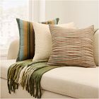 Layered Striated Stripe Pillow &amp; Throw Set