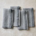 European Linen Contrast Border Napkins (Set of 4)