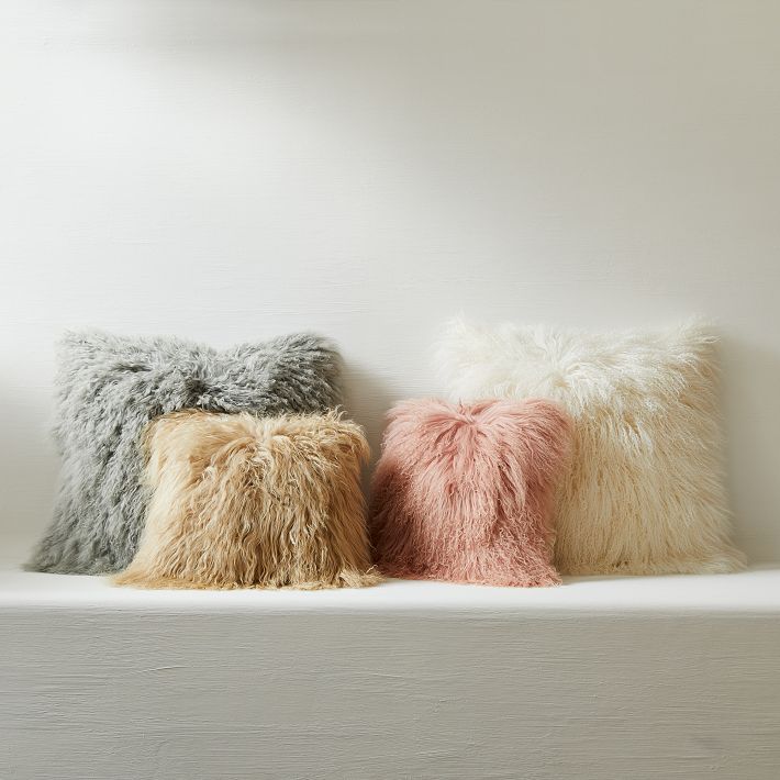 Mongolian Lamb Pillow Cover | West Elm