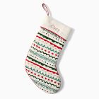 Scandi Embroidered Stripes Stocking