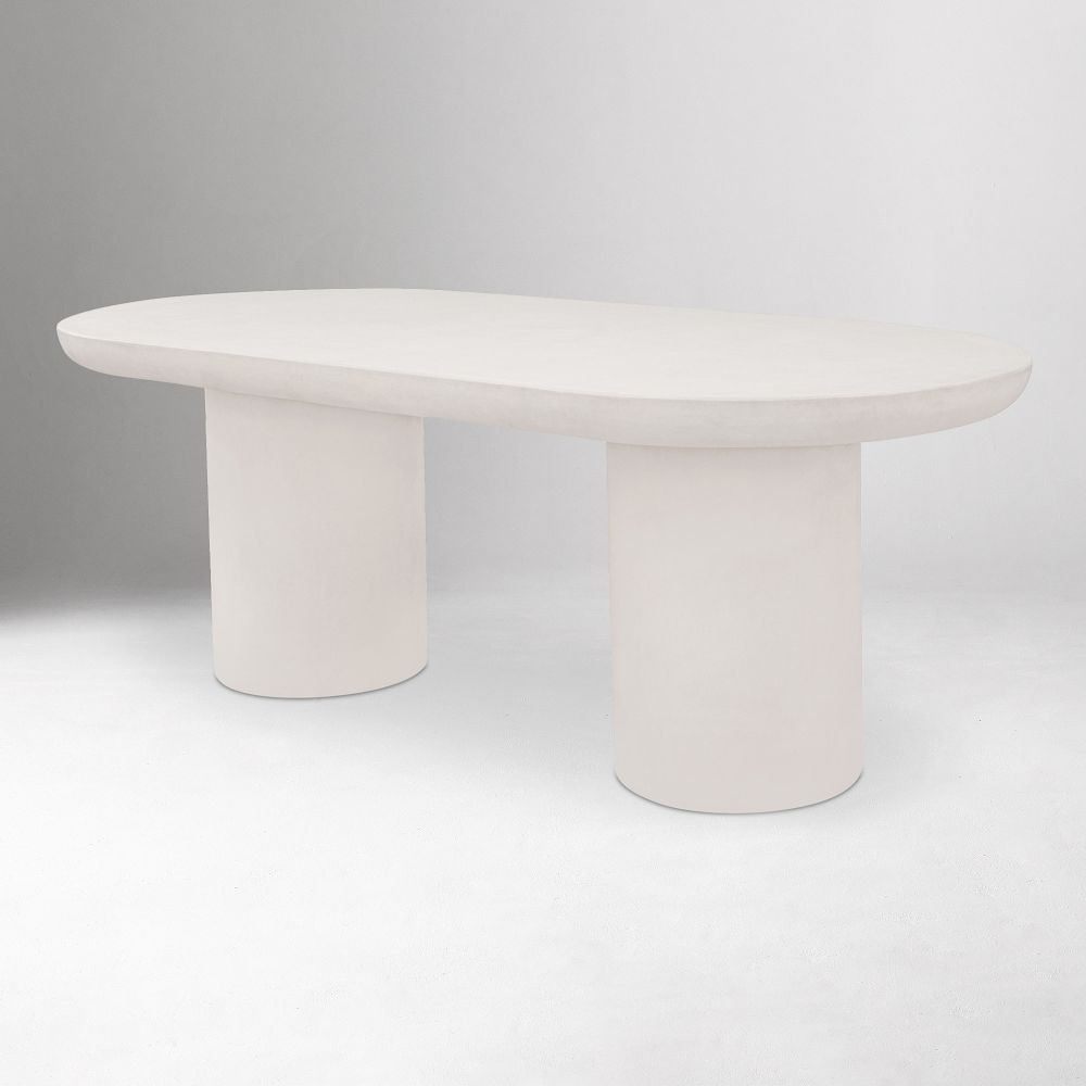 Contemporary Indoor/Outdoor Concrete Dining Table (83") by West Elm