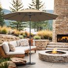 Premium 9' Round Outdoor Patio Umbrella - Rustproof Aluminum Tilt Frame