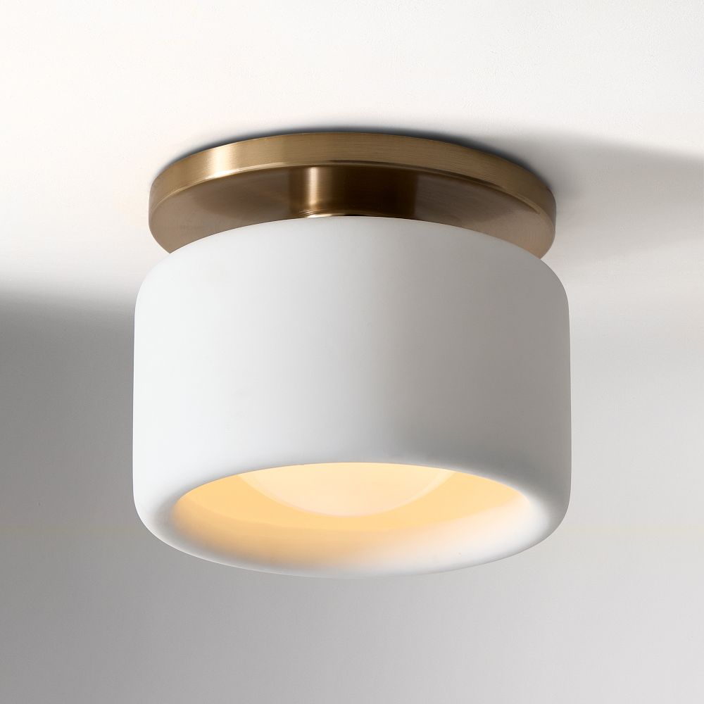 Anders Porcelain Flush Mount (5"–14") - 5", Porcelain Ivory, Champagne