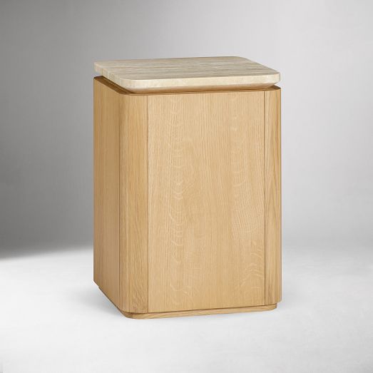 Adhara Square Travertine Side Table (14') by West Elm