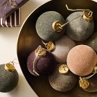 Medium Flocked Ball Ornaments (Set of 9) - Cool Tones