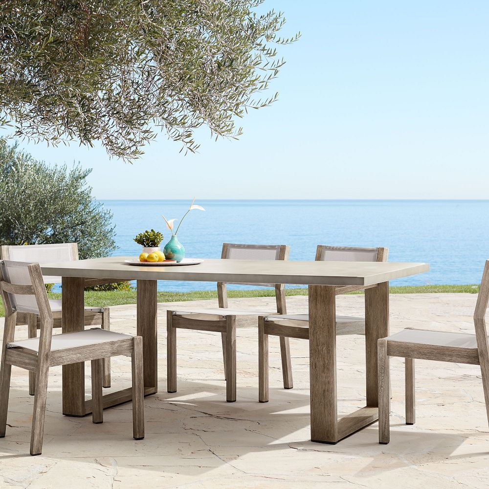 Portside Outdoor Concrete Dining Table (72") - ADA by West Elm