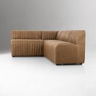 Anniina Channeled L- Shaped Leather Dining Banquette (92"&ndash;110")