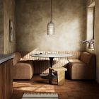 Anniina Channeled U-Shaped Leather Dining Banquette (106"&ndash;120")