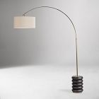 Ariel Stacked Arc Solid Oak Floor Lamp (63")