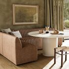 Anniina Channeled L- Shaped Leather Dining Banquette (92"&ndash;110")