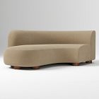 Open Box: Laurent Left Arm Wedge Chaise - Performance Marled Basketweave Camel, Cool Walnut