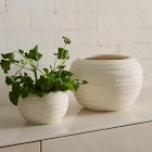 Rounded Ceramic Fluted Tabletop Planters