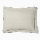 Open Box: European Flax Linen Merrow Edge Sham, King - Warm Gray Melange