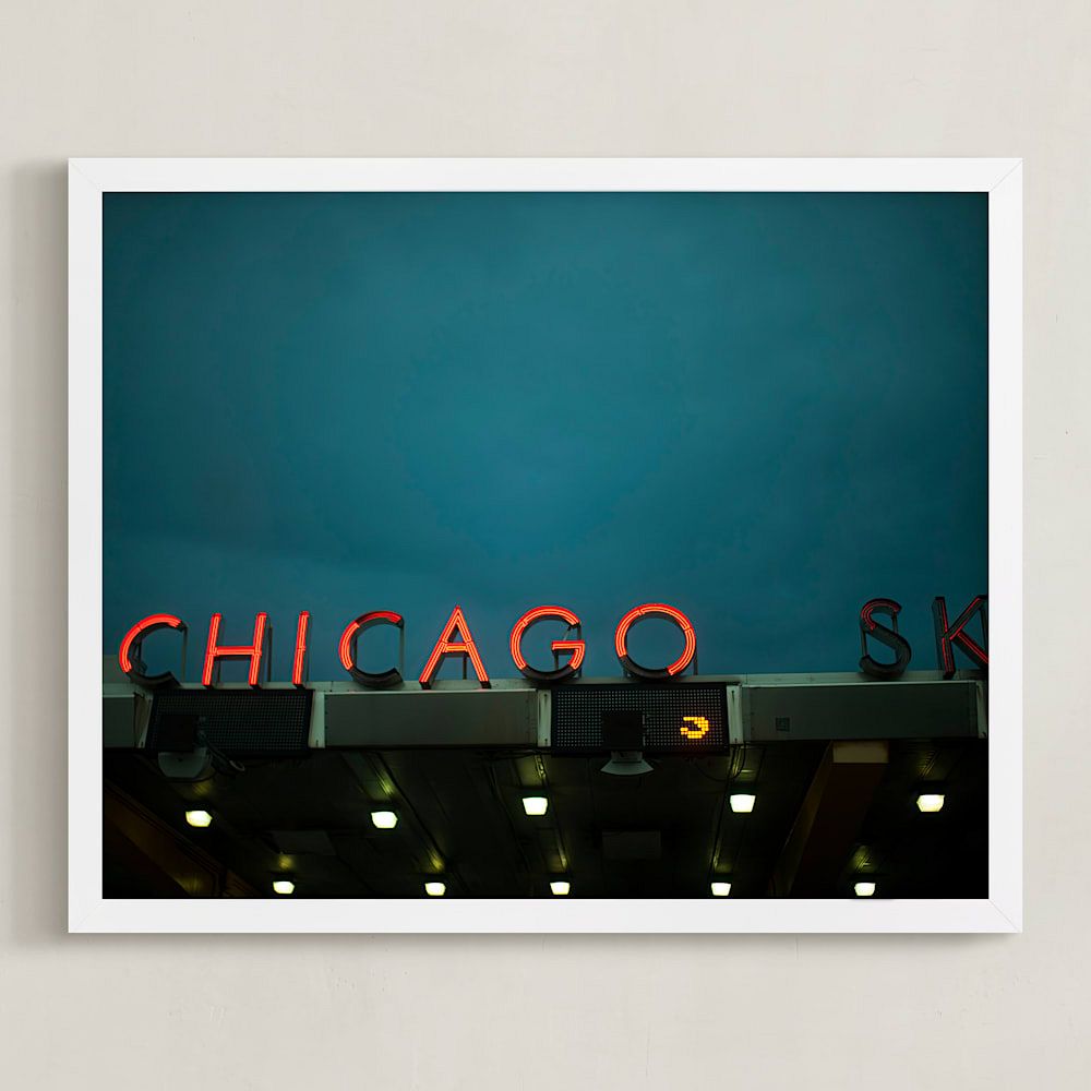 Chicago Sky Framed Wall Art by Minted for West Elm - White, Full Bleed, 30X24, Red
