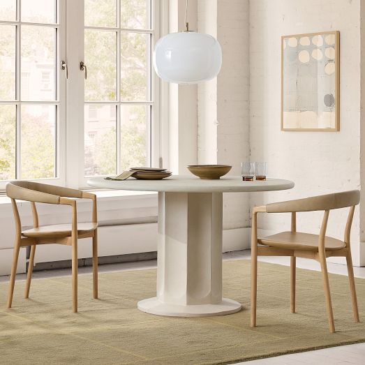 Salma Concrete Pedestal Dining Table (48") by West Elm