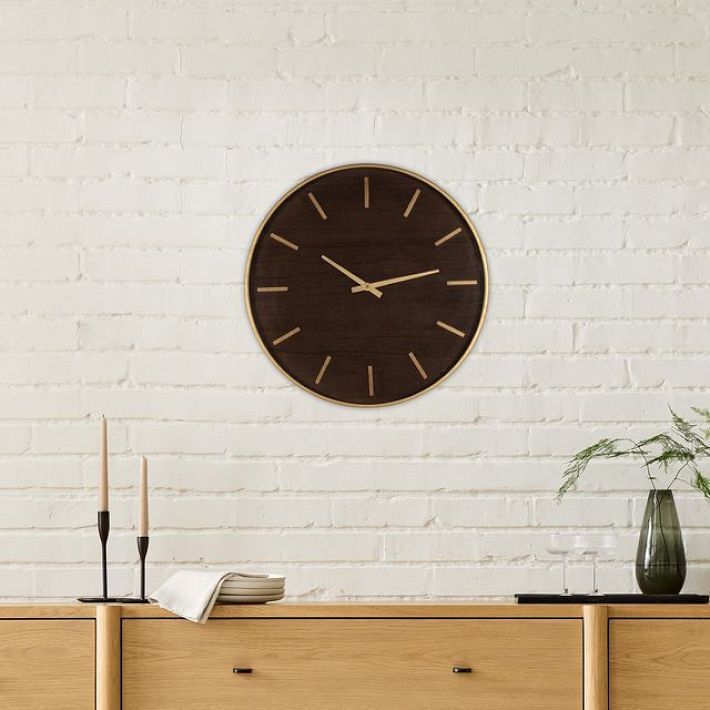 【海外限定品/West elm】 ハンドメイド掛け時計 Maze Wall Clock, Gold Metal, 24
