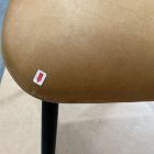 Open Box: Bennie Dining Chair - Ludlow Leather Sesame, Textured Dark Bronze