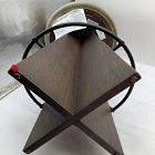 Open Box: Eguzki Swivel Counter Stool (31") - Sapphire Khaki, Burnt Oak