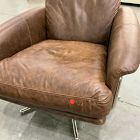 Open Box: Kristoff Leather Swivel Chair - Weston Leather Molasses