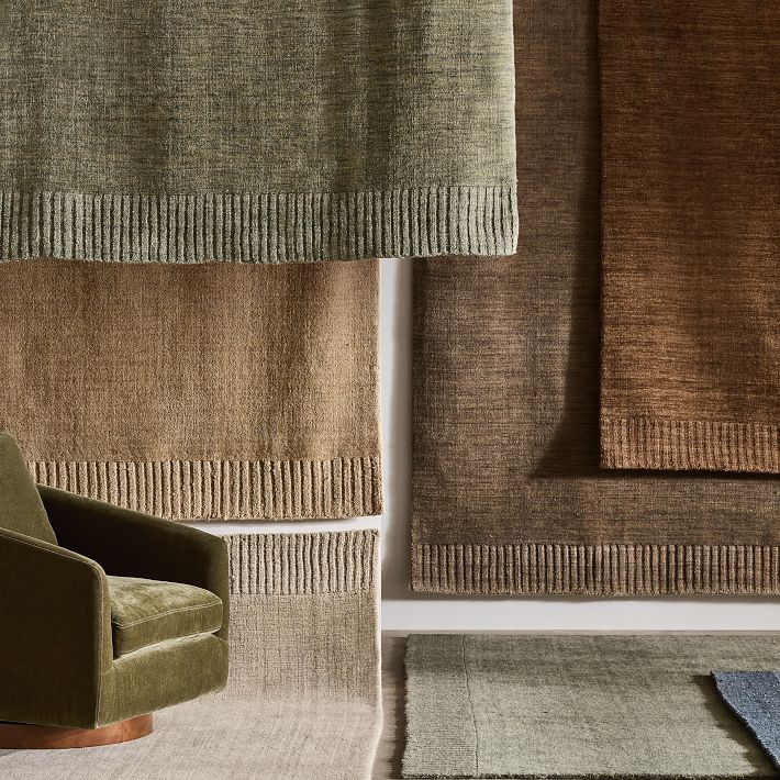 WTWオーハイ ラグ OJAI RUG 140cm×200cm Ojai Rug - Handwoven 100% Wool Solid Color | West Elm