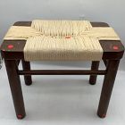 Open Box: Mahogany Woven Rope Stool (20") - Russet