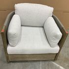 Open Box: Porto Outdoor Swivel Chair - Driftwood &amp; Frost Gray Cushions