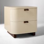 Open Box: Shea High-Gloss Enameled Lacquer Nightstand (20") - Ivory, Claro