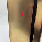 Open Box: Modern Steel &amp; Teak Mailbox, Wide (16"W x 7"D x 11"H) - Antique Brass