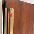 Open Box: Modern Steel &amp; Teak Mailbox, Wide (16"W x 7"D x 11"H) - Antique Brass