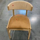 Open Box: Ezra Dining Chair - Ludlow Leather Sesame, Blonde