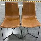 Open Box: Slope Leather Dining Chair (Set of 2) - Nut Leather Saddle, Charcoal