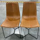 Open Box: Slope Leather Dining Chair (Set of 2) - Nut Leather Saddle, Charcoal