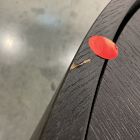 Open Box: Volume Round Storage Drum Coffee Table (36") - Blackened Oak