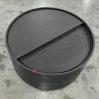 Open Box: Volume Round Storage Drum Coffee Table (36") - Blackened Oak