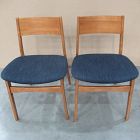 Open Box: Baltimore Dining Chair, Set of 2 - Basket Slub Midnight, Cool Walnut