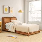 Mid-Century Headboard Storage Platform Bed