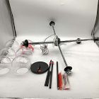 Open Box: Staggered Glass 6-Light Chandelier (37") - Dark Bronze/Clear