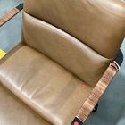 Open Box: Cooper Mid-Century Leather Swivel Office Chair - Saddle Leather Nut, Dark Bronze