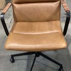 Open Box: Cooper Mid-Century Leather Swivel Office Chair - Saddle Leather Nut, Dark Bronze