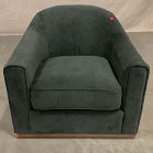 Open Box: Bennett Swivel Club Chair (33.5") - Performance Velvet Slate, Cool Walnut
