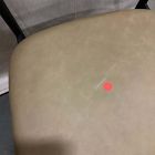 Open Box: Alessio Dining Chair - Ludlow Leather Cumin, Textured Antique Bronze w/ Champagne Bronze