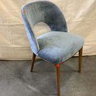 Open Box: Boerum Dining Chair - Performance Distressed Velvet Graphite, Burnt Wax