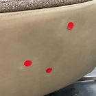 Open Box: Bowden Fabric &amp; Leather Swivel Chair - Performance Cozy Boucle Stone w/ Ludlow Leather Sand